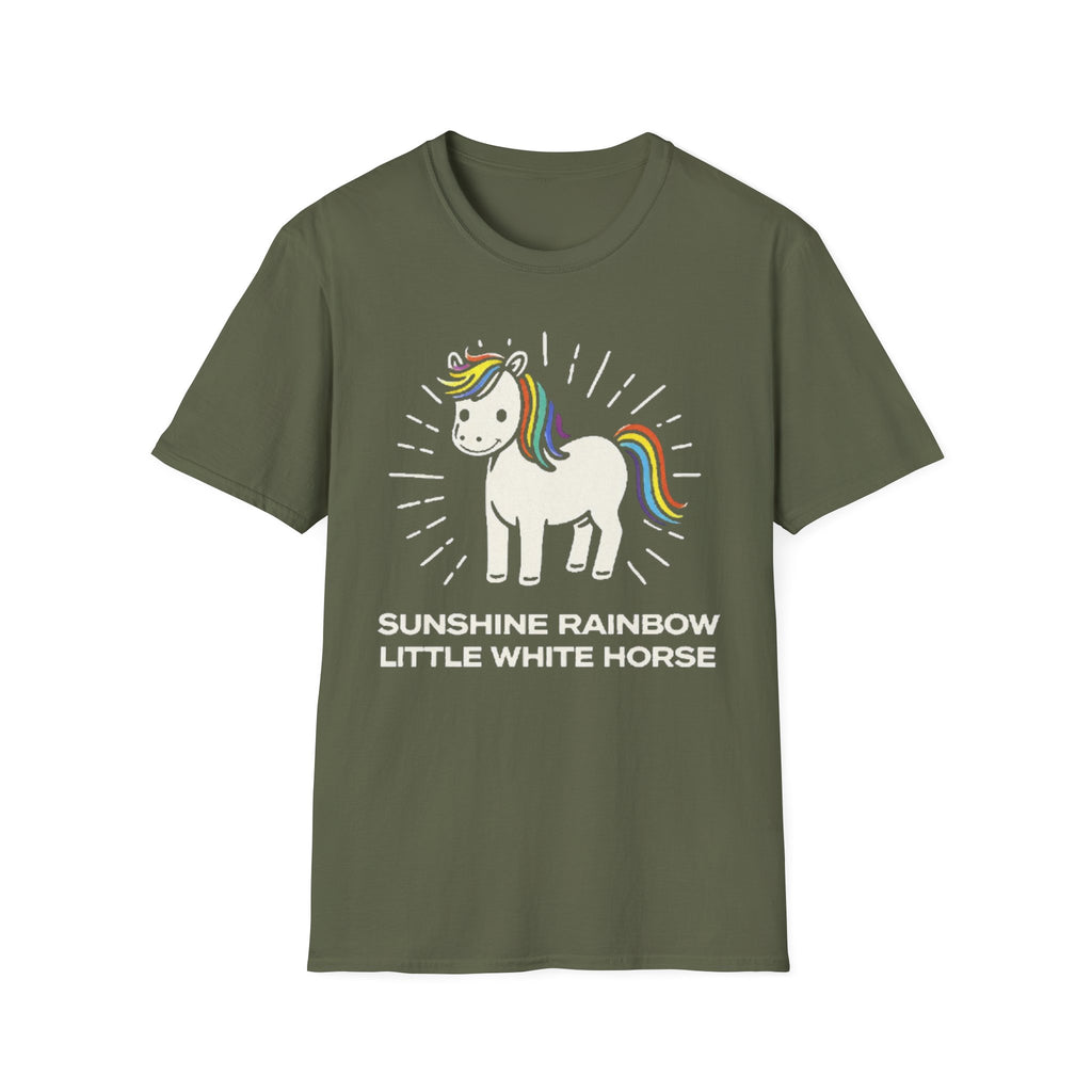 Summer Tee — Sunshine Rainbow Little White Horse