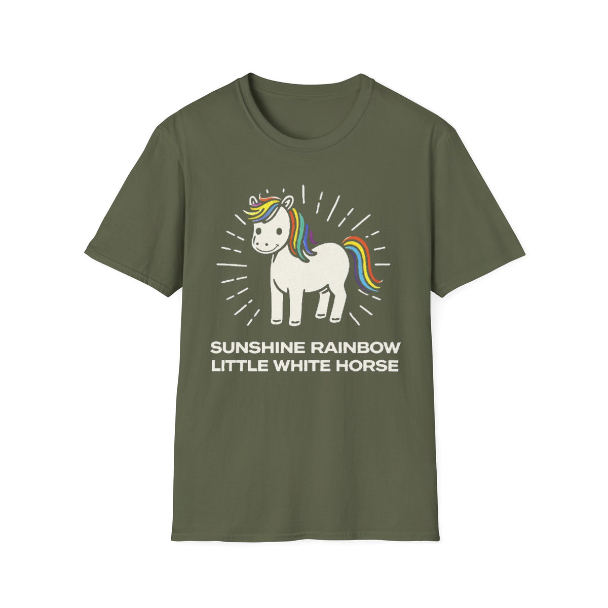 Summer Tee — Sunshine Rainbow Little White Horse