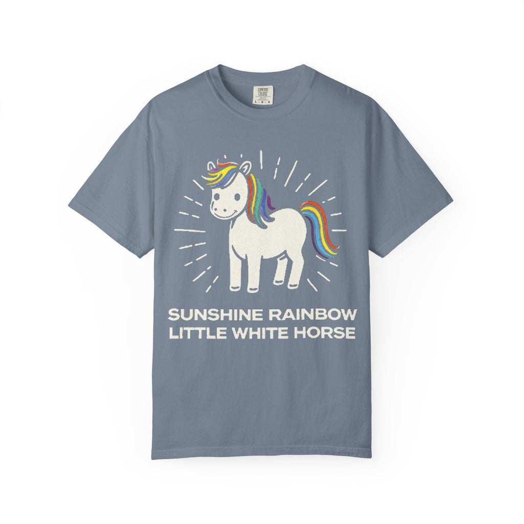 Graphic Tee — Sunshine Rainbow Little White Horse