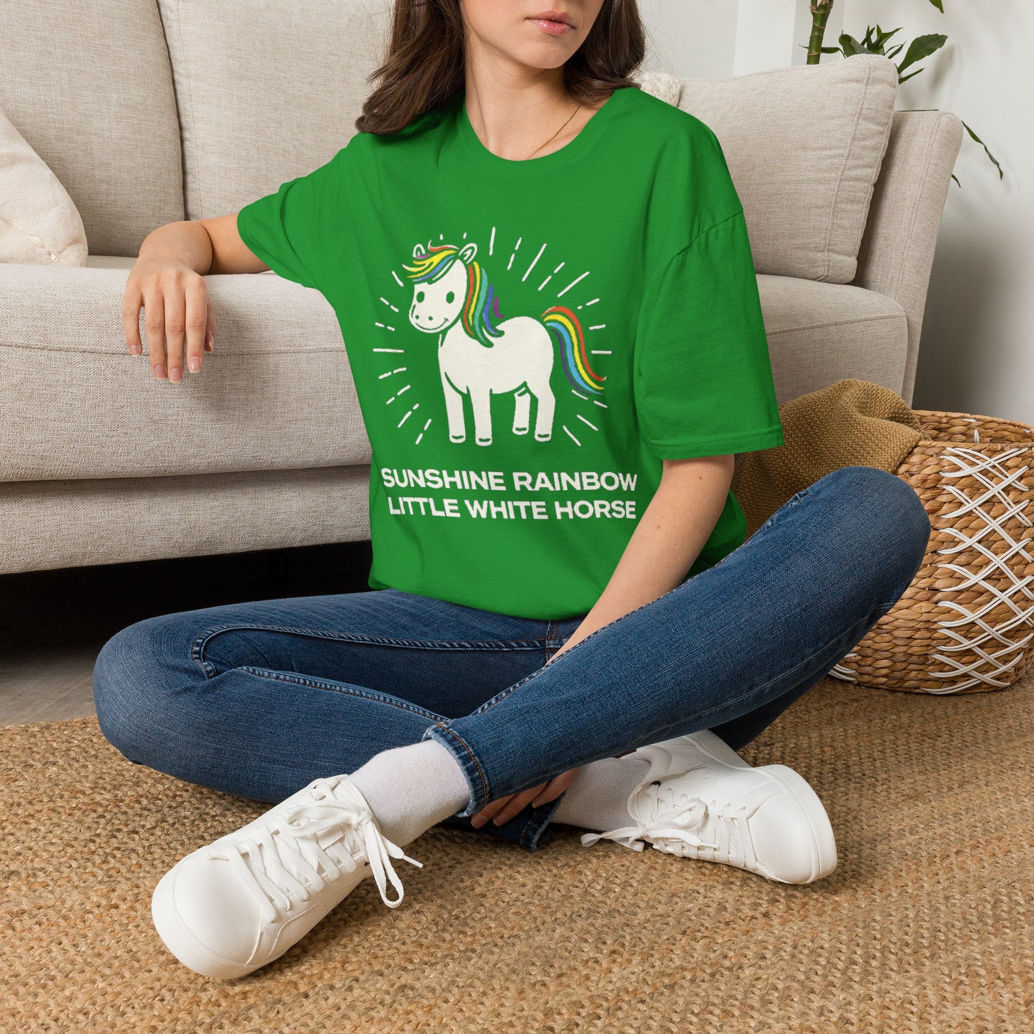 Summer Tee — Sunshine Rainbow Little White Horse