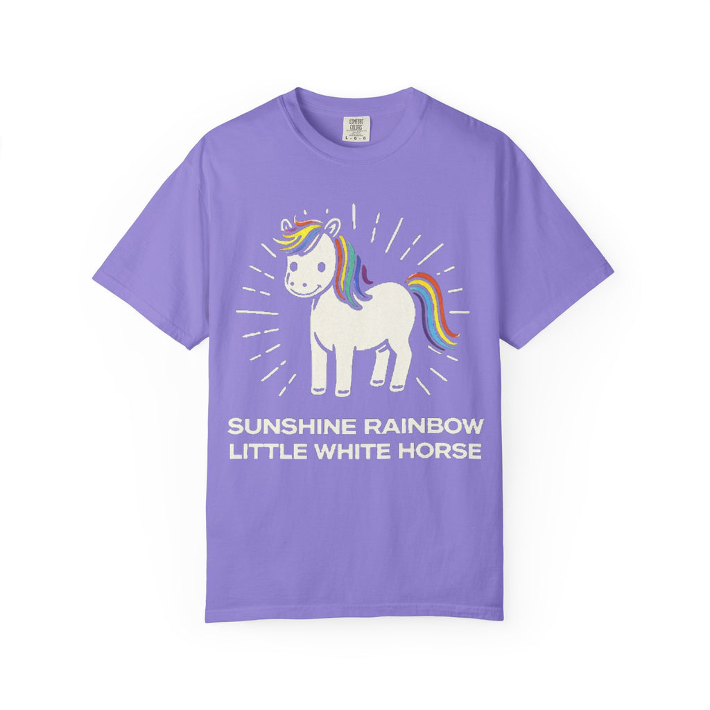 Graphic Tee — Sunshine Rainbow Little White Horse