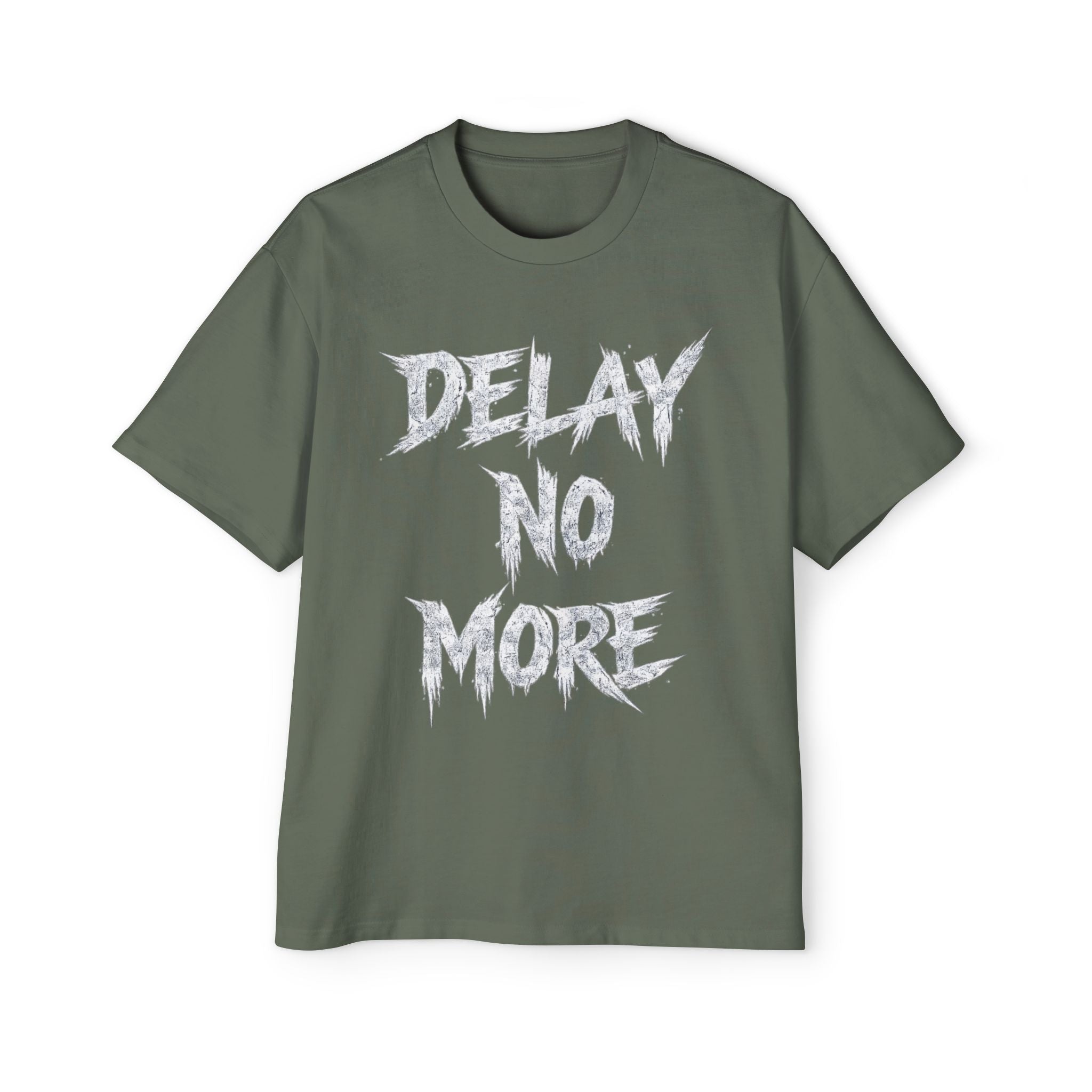 Premium Collection Oversized Graphic Tee — Delay No More 不再拖延