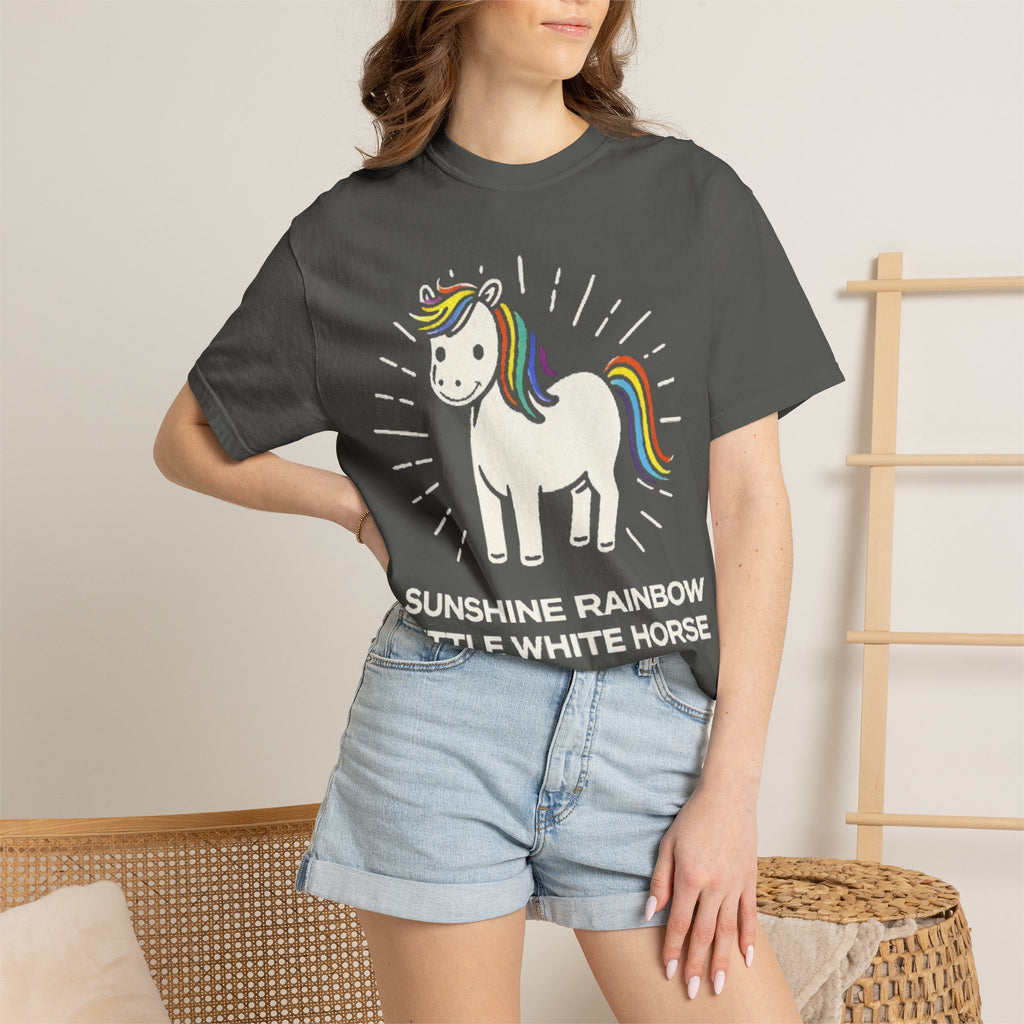 Graphic Tee — Sunshine Rainbow Little White Horse
