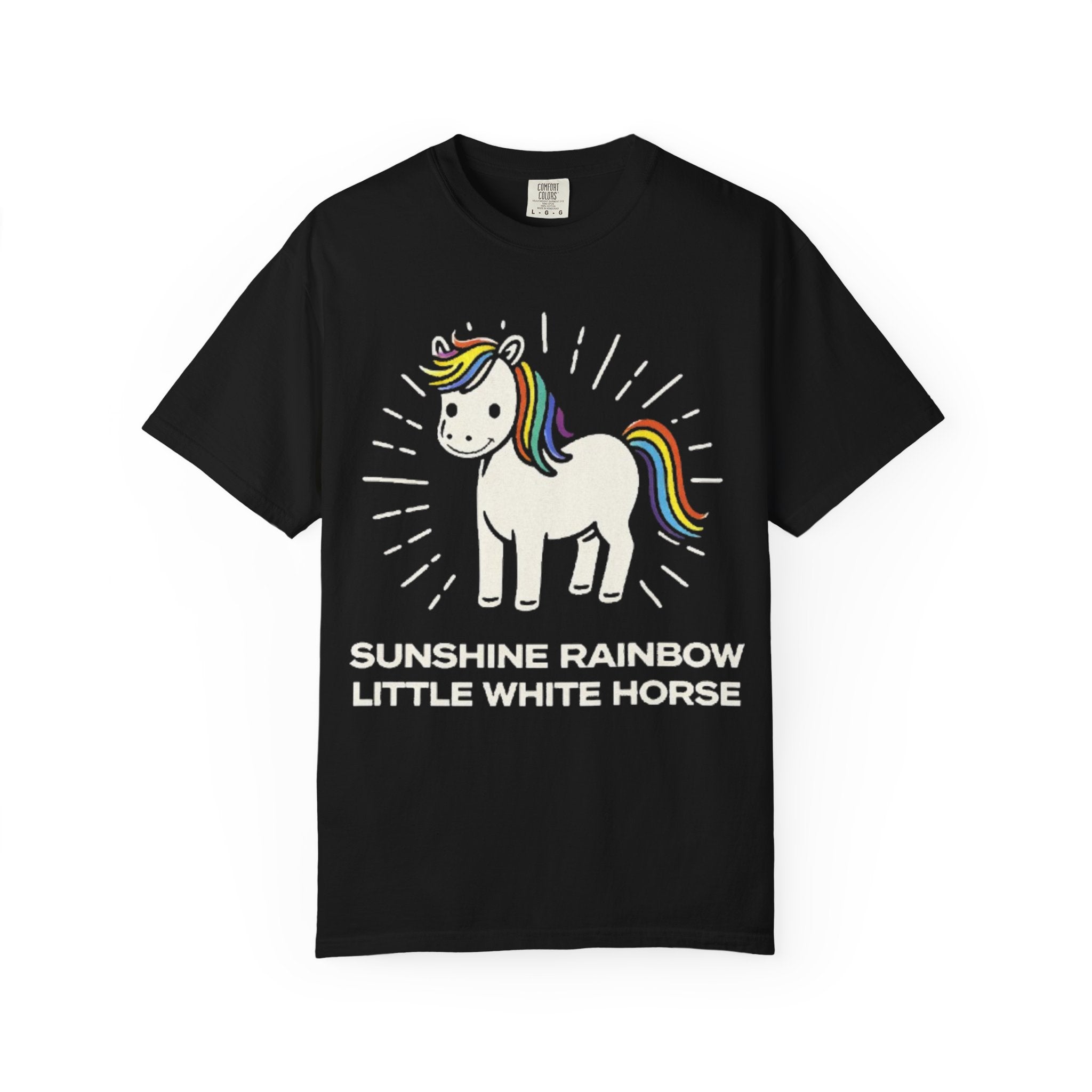 Graphic Tee — Sunshine Rainbow Little White Horse