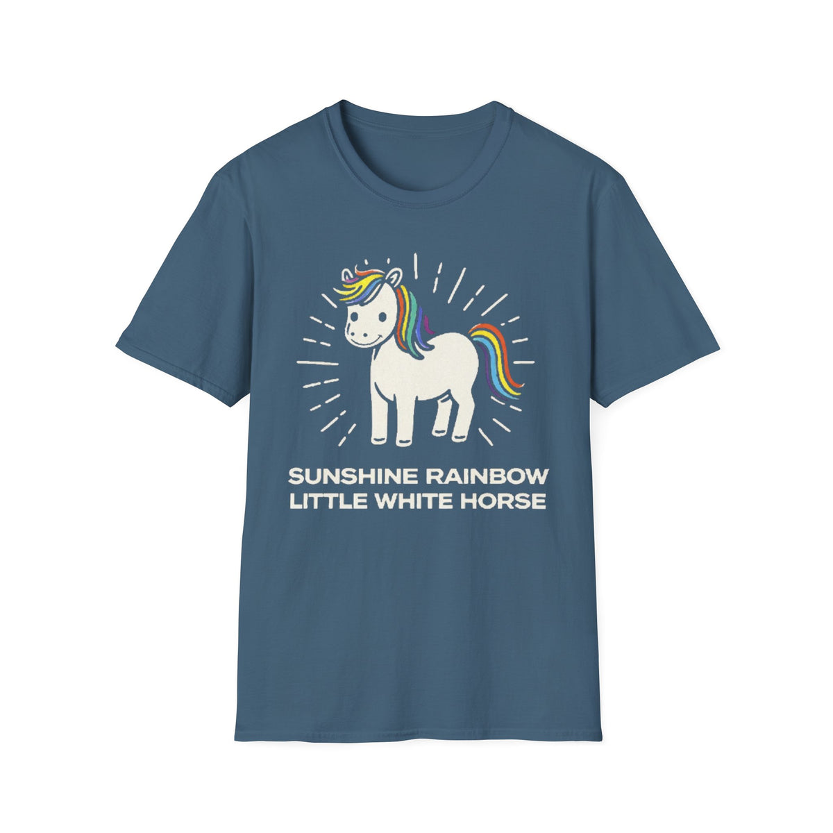 Summer Tee — Sunshine Rainbow Little White Horse