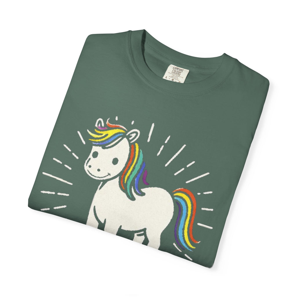 Graphic Tee — Sunshine Rainbow Little White Horse