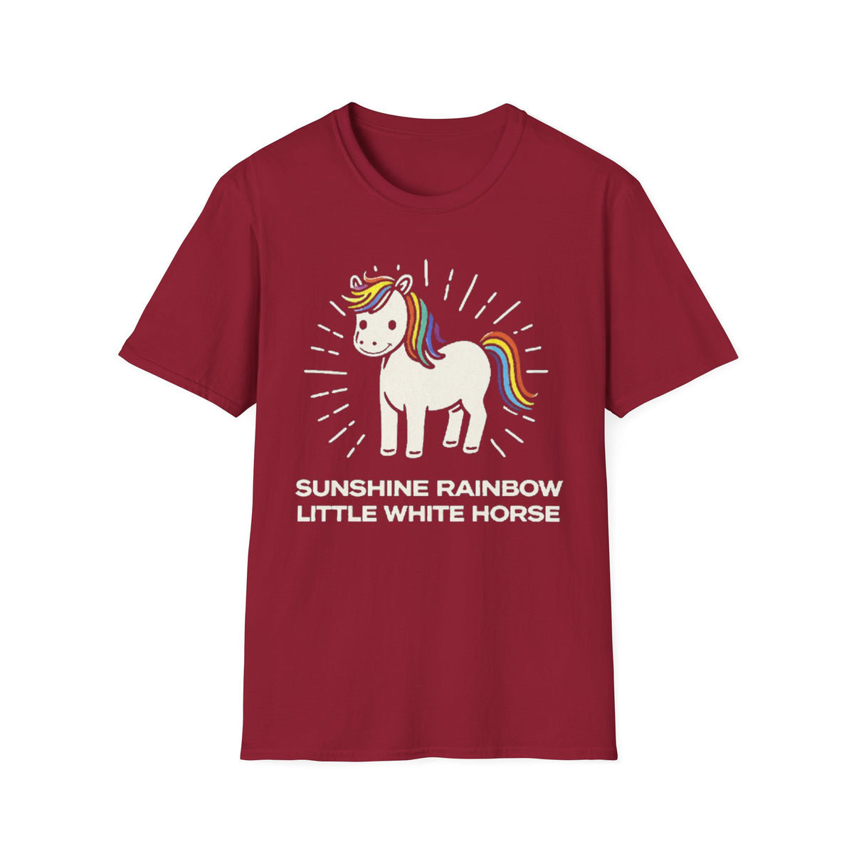 Summer Tee — Sunshine Rainbow Little White Horse