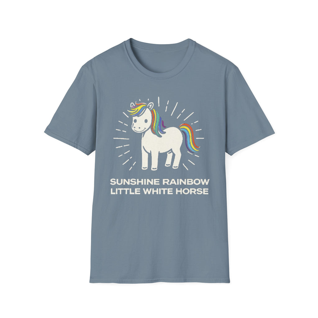 Summer Tee — Sunshine Rainbow Little White Horse