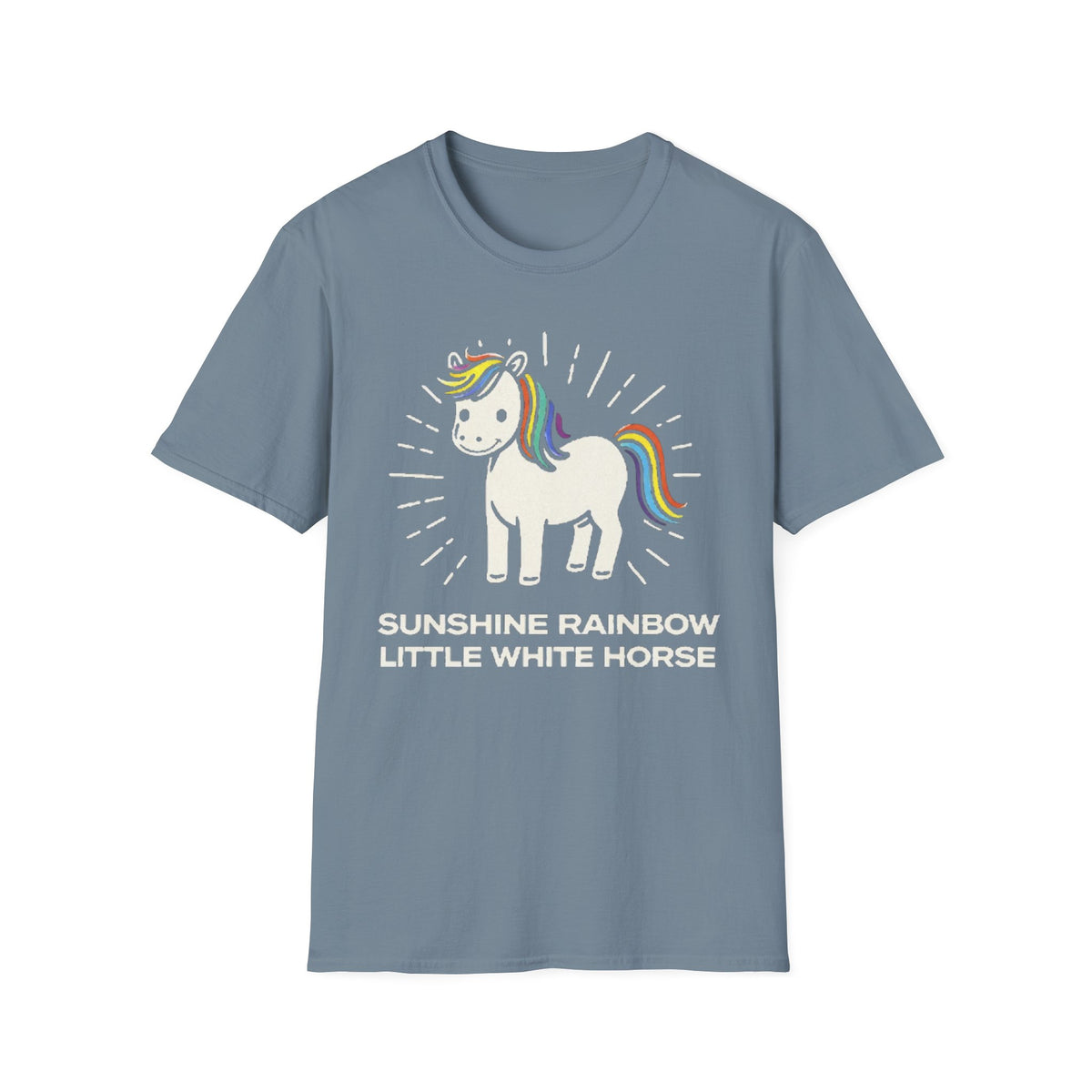 Summer Tee — Sunshine Rainbow Little White Horse