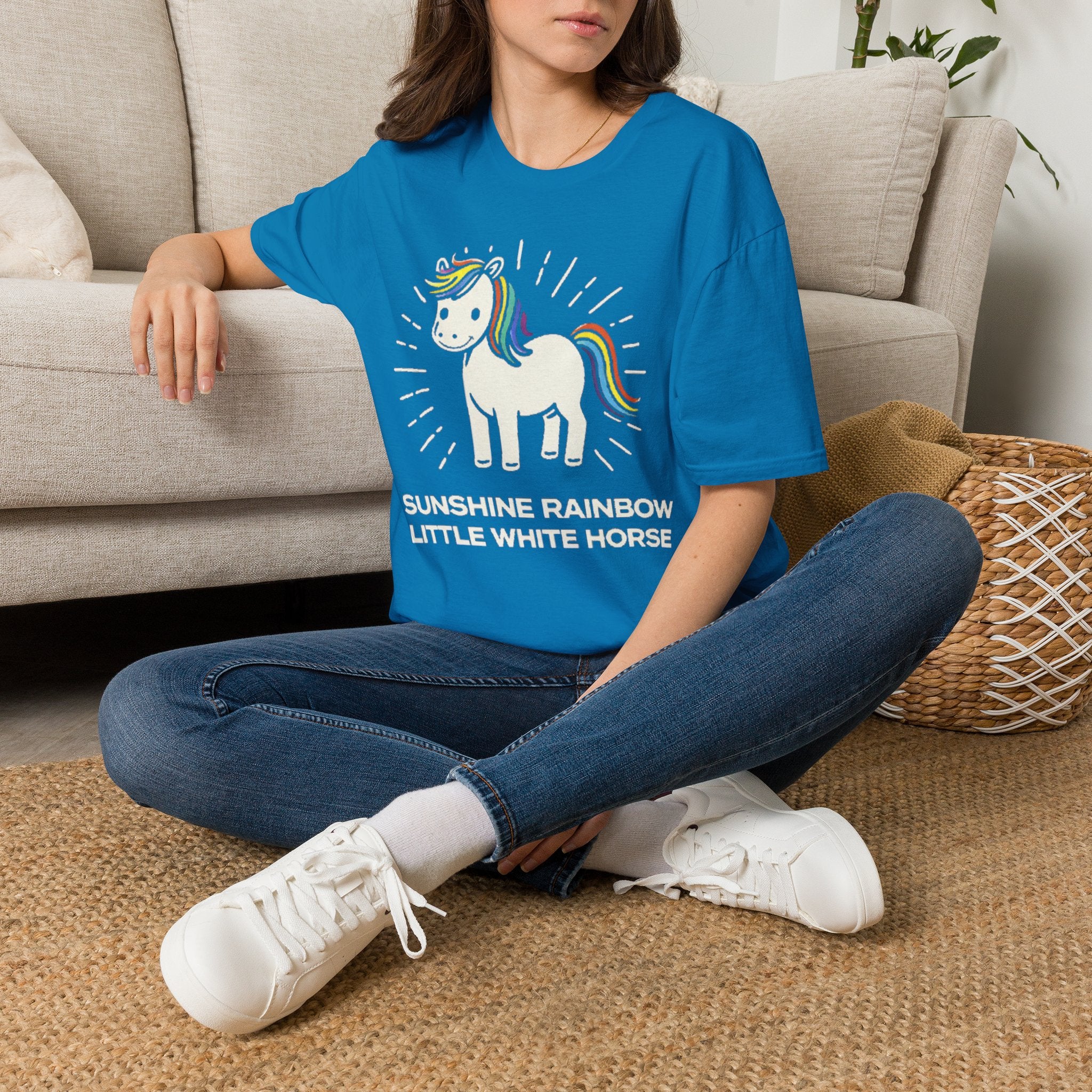 Summer Tee — Sunshine Rainbow Little White Horse