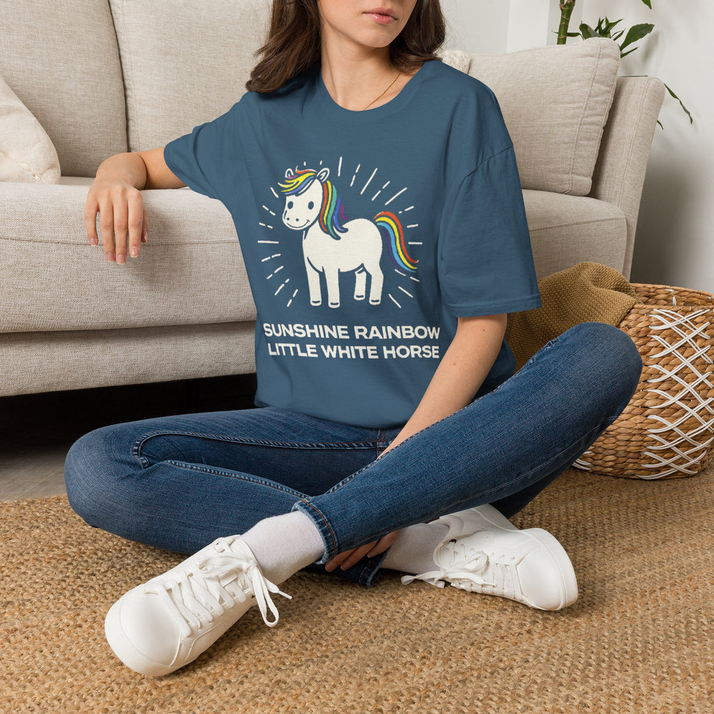 Summer Tee — Sunshine Rainbow Little White Horse