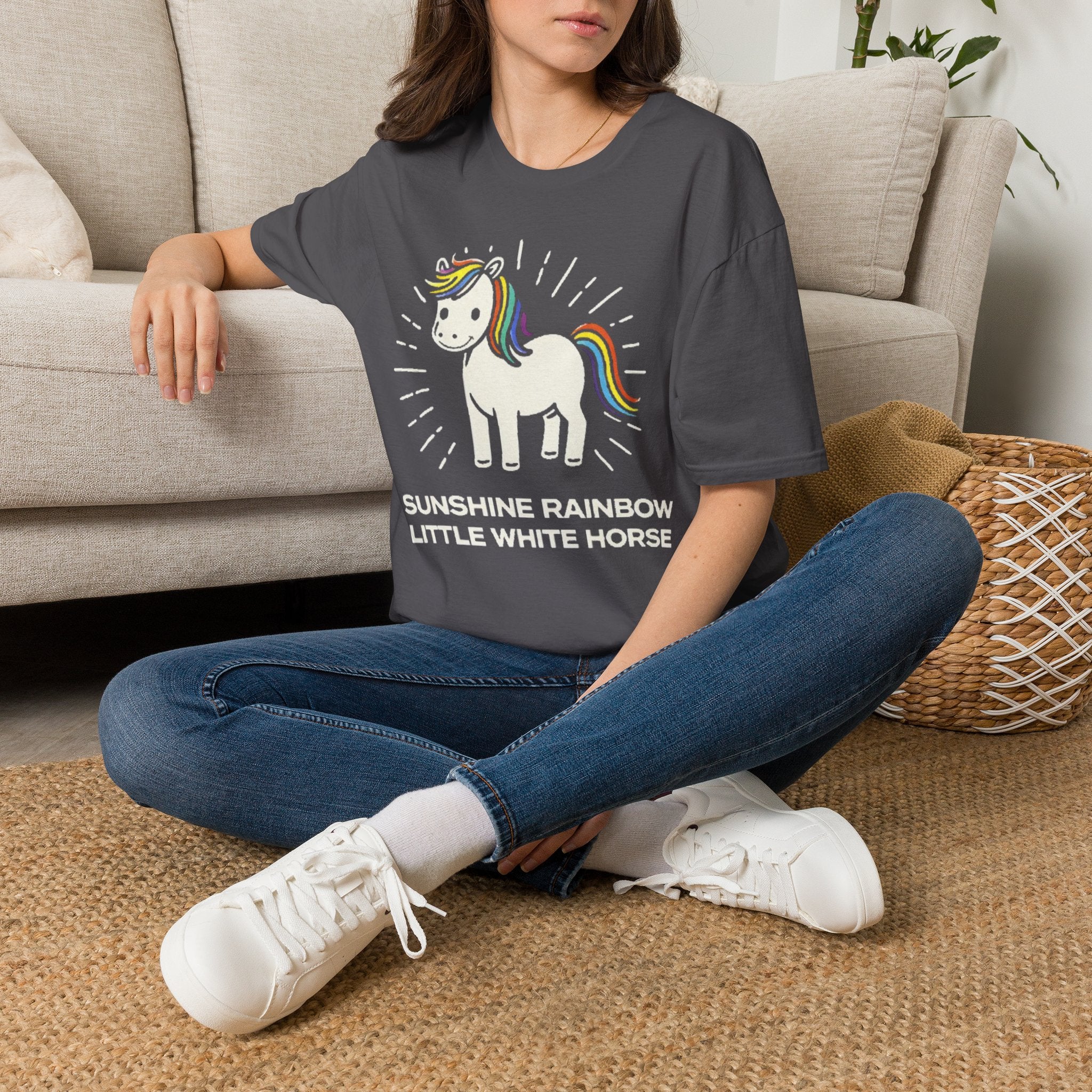Summer Tee — Sunshine Rainbow Little White Horse