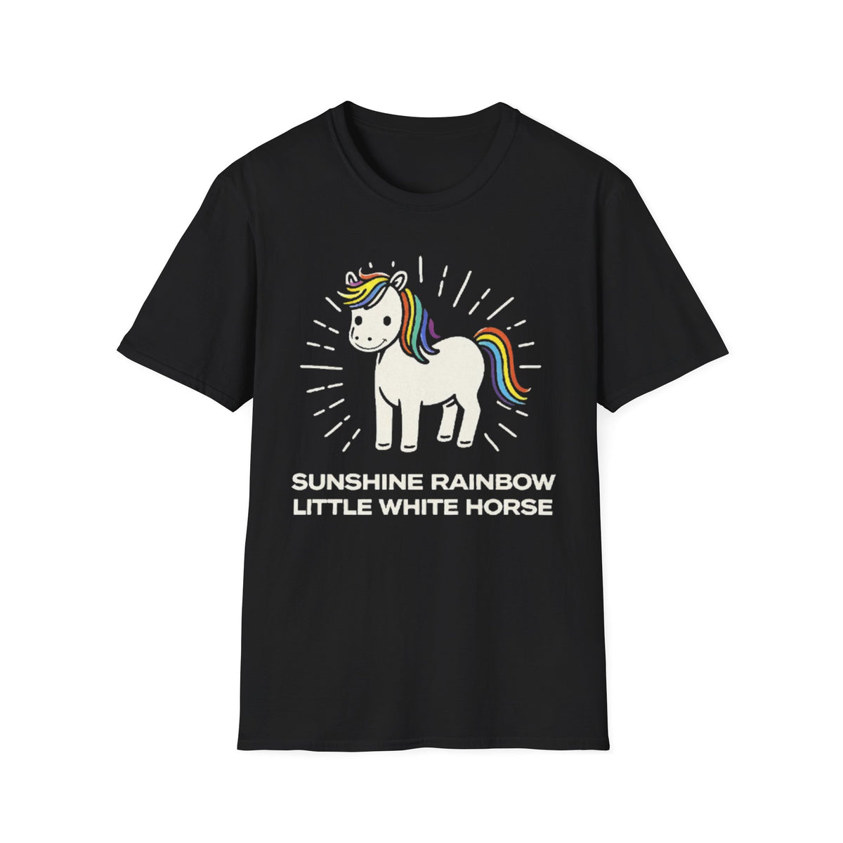 Summer Tee — Sunshine Rainbow Little White Horse