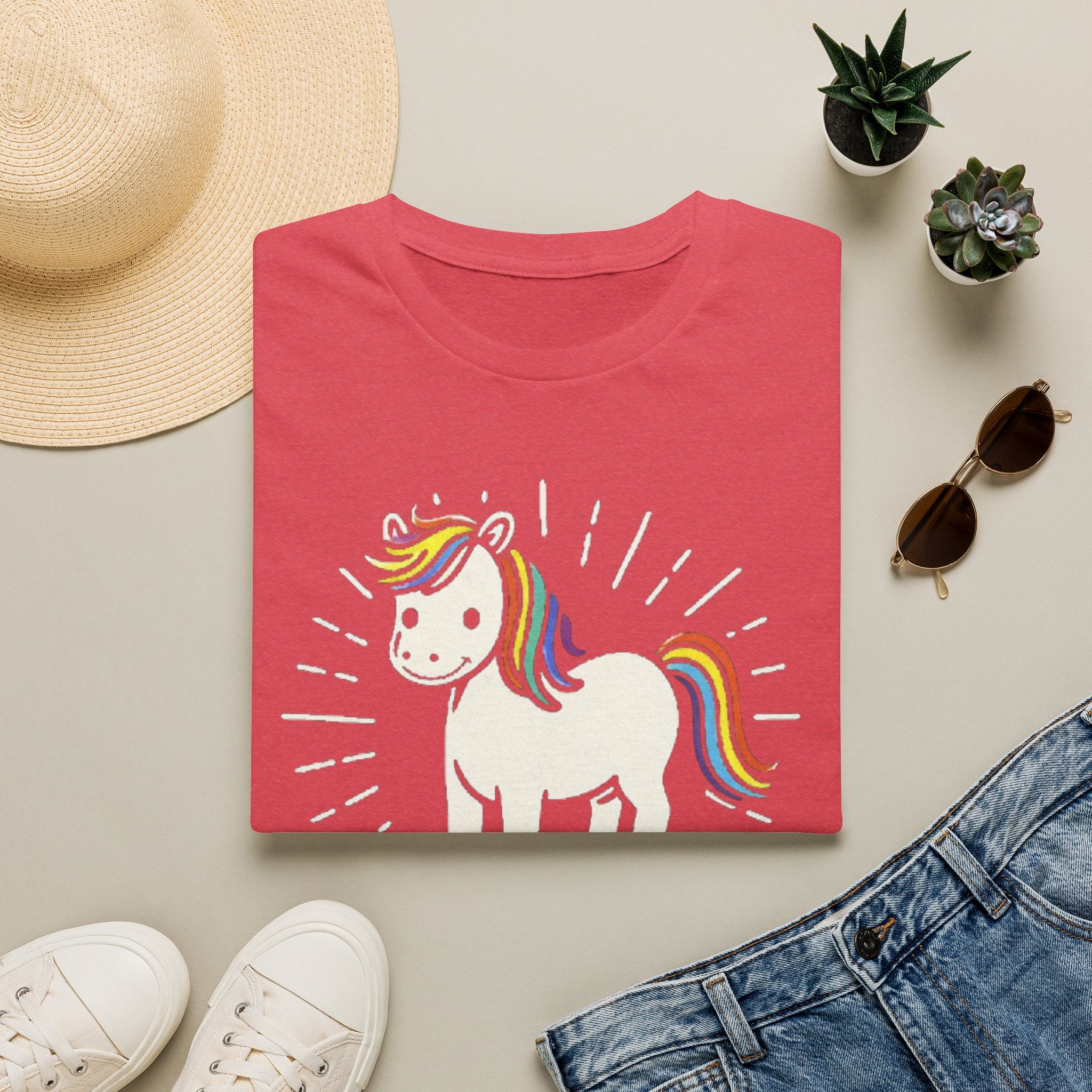 Summer Tee — Sunshine Rainbow Little White Horse