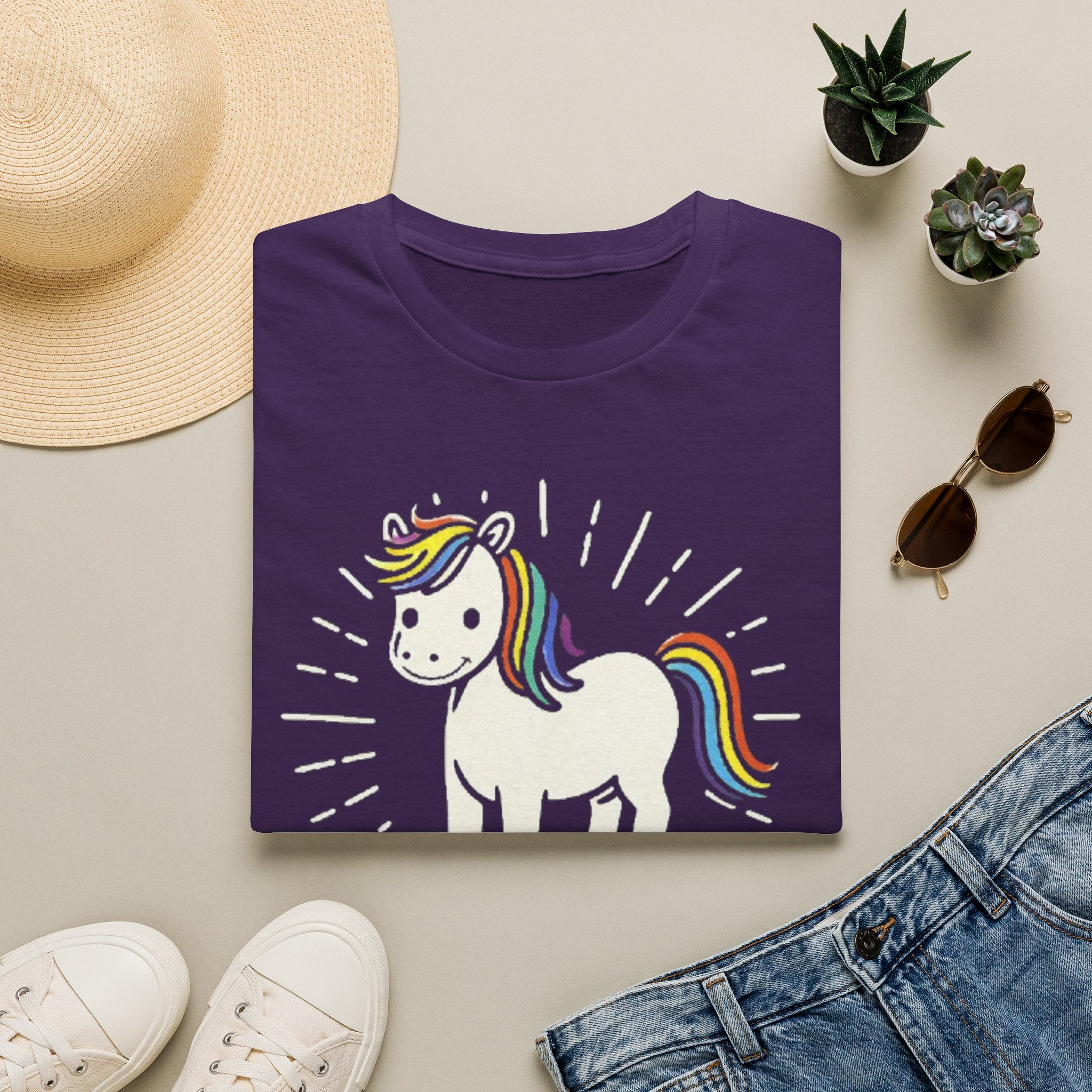 Summer Tee — Sunshine Rainbow Little White Horse
