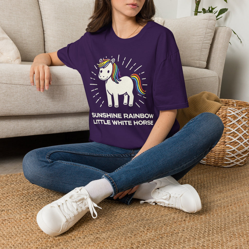 Summer Tee — Sunshine Rainbow Little White Horse
