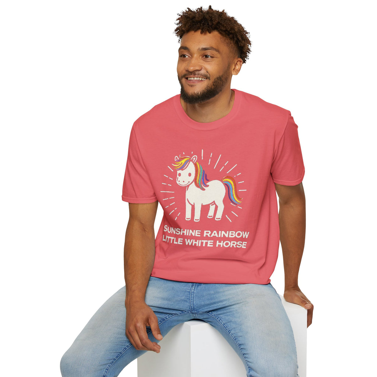 Summer Tee — Sunshine Rainbow Little White Horse