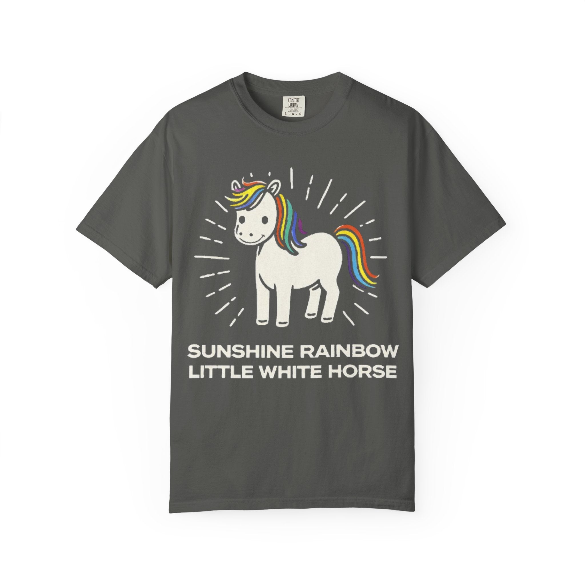 Graphic Tee — Sunshine Rainbow Little White Horse