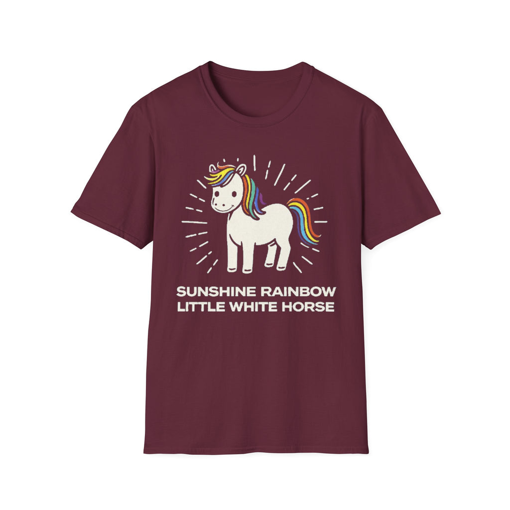 Summer Tee — Sunshine Rainbow Little White Horse