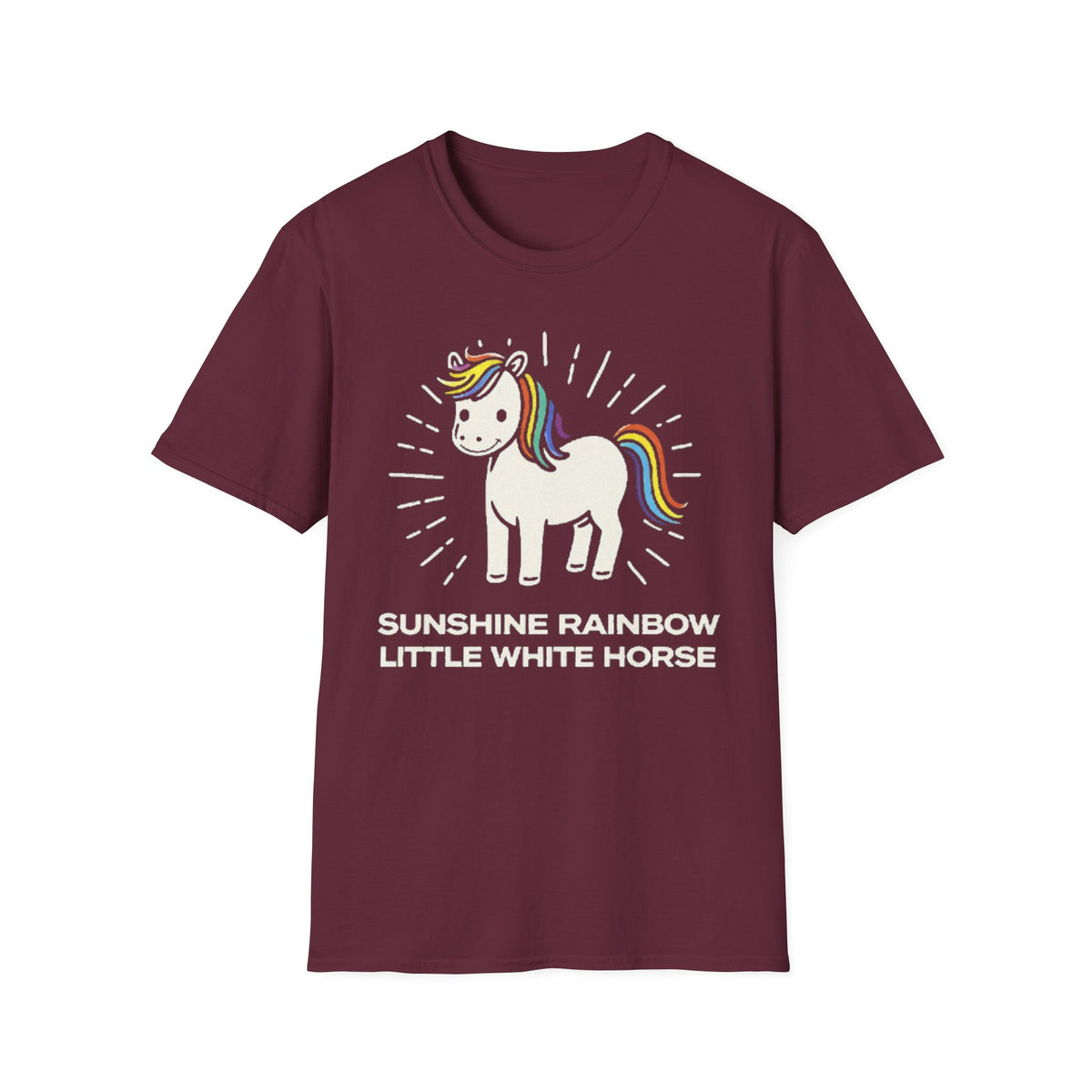 Summer Tee — Sunshine Rainbow Little White Horse