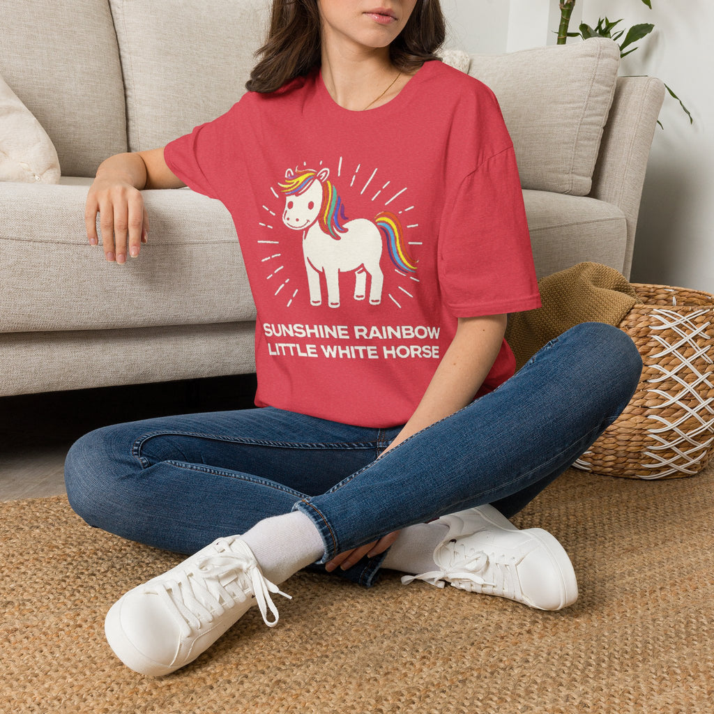 Summer Tee — Sunshine Rainbow Little White Horse