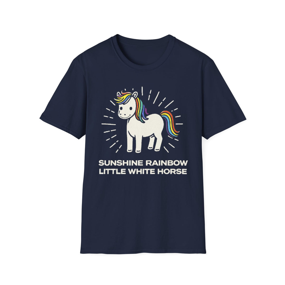Summer Tee — Sunshine Rainbow Little White Horse