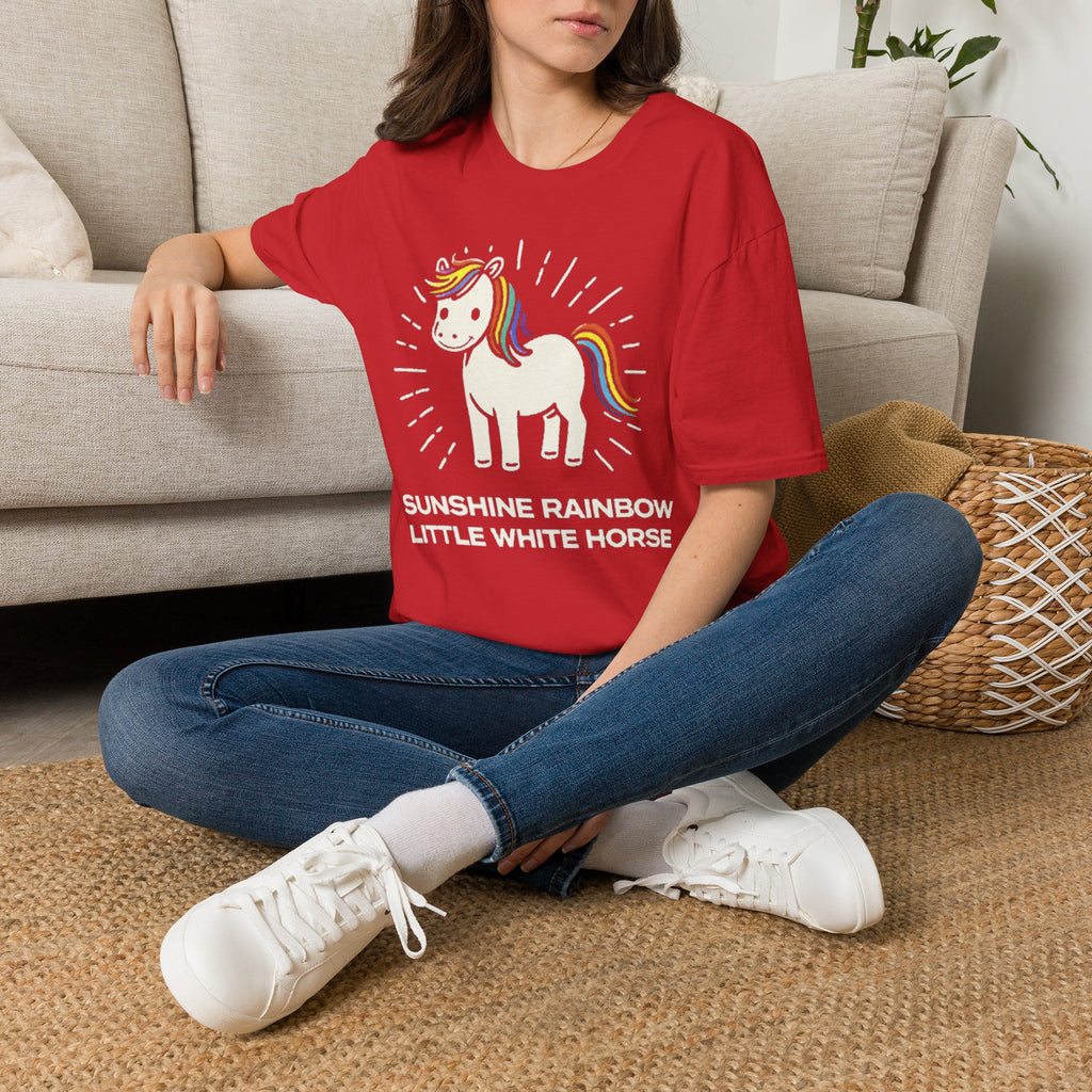 Summer Tee — Sunshine Rainbow Little White Horse