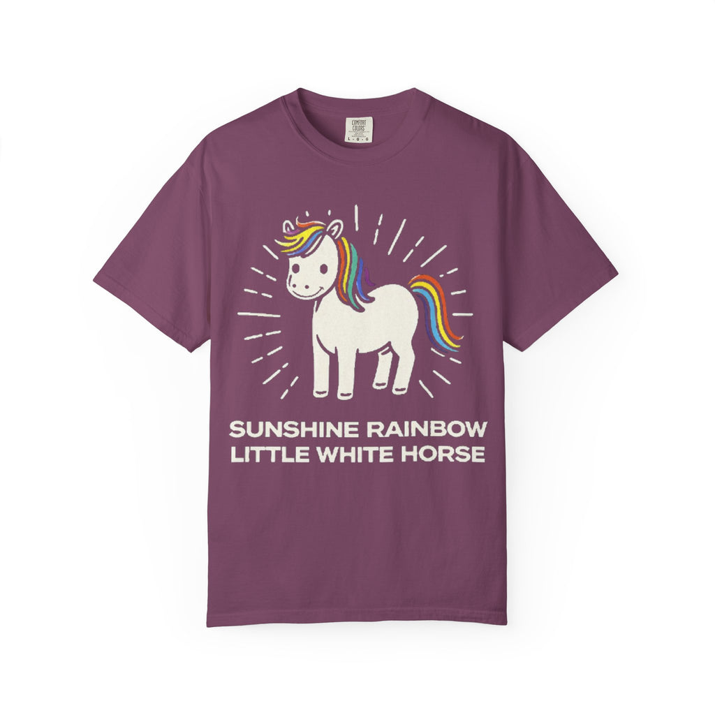Graphic Tee — Sunshine Rainbow Little White Horse