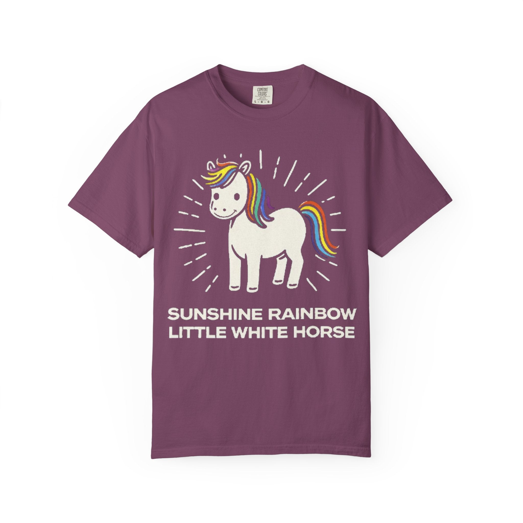 Graphic Tee — Sunshine Rainbow Little White Horse