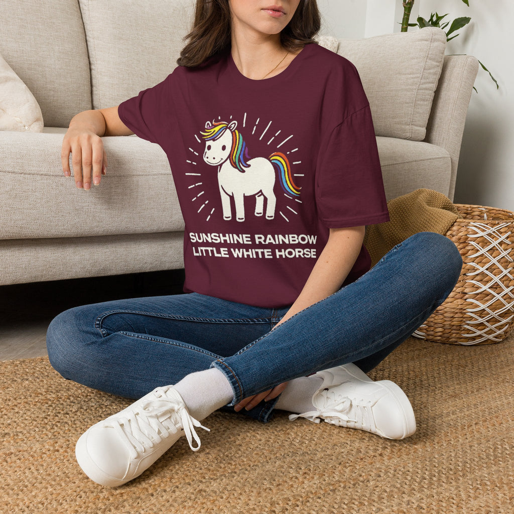 Summer Tee — Sunshine Rainbow Little White Horse