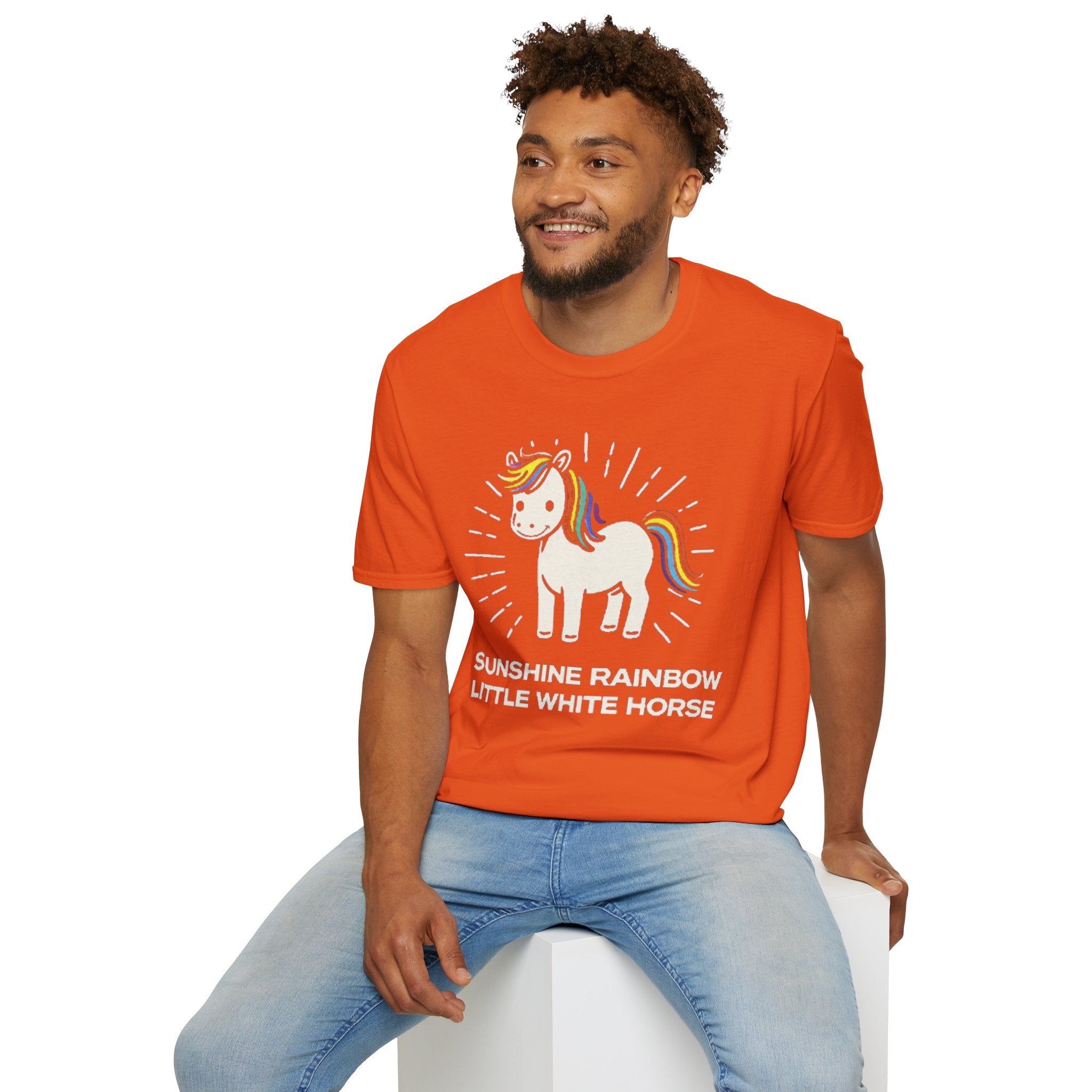 Summer Tee — Sunshine Rainbow Little White Horse