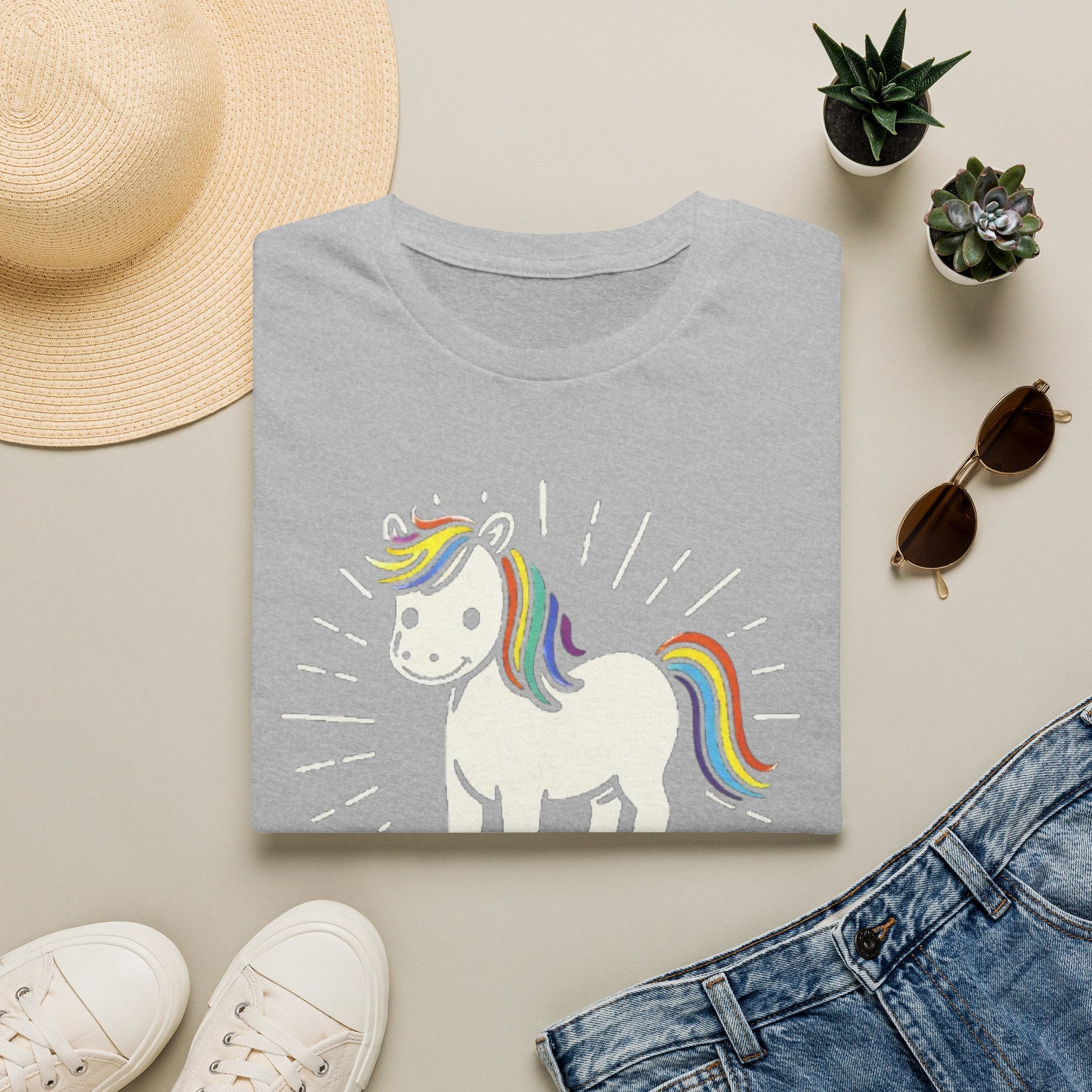 Summer Tee — Sunshine Rainbow Little White Horse