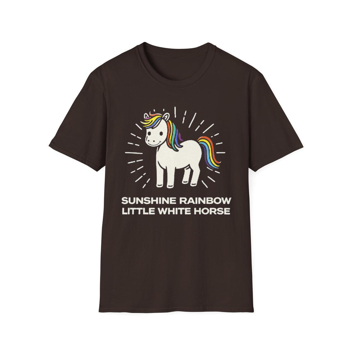 Summer Tee — Sunshine Rainbow Little White Horse