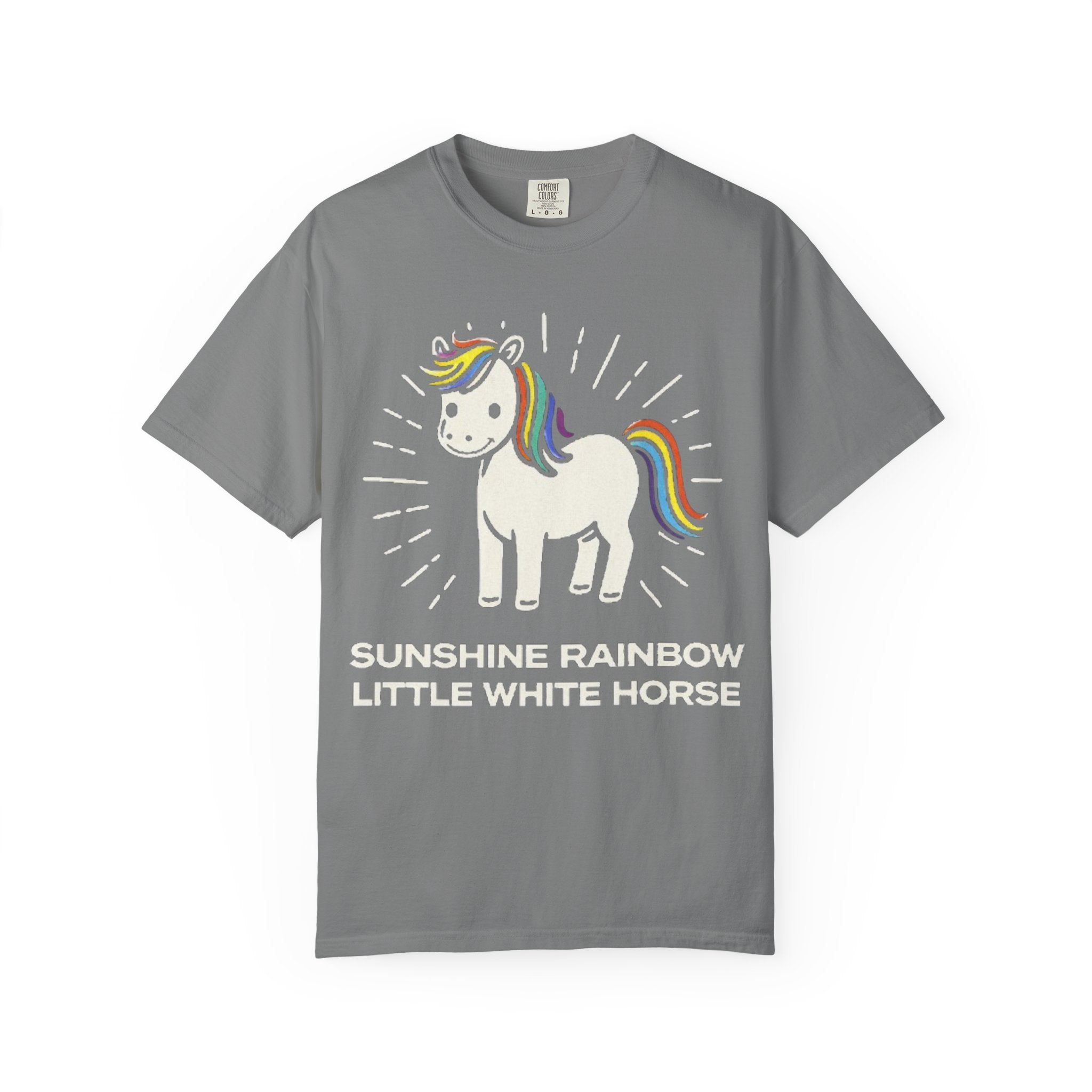 Graphic Tee — Sunshine Rainbow Little White Horse