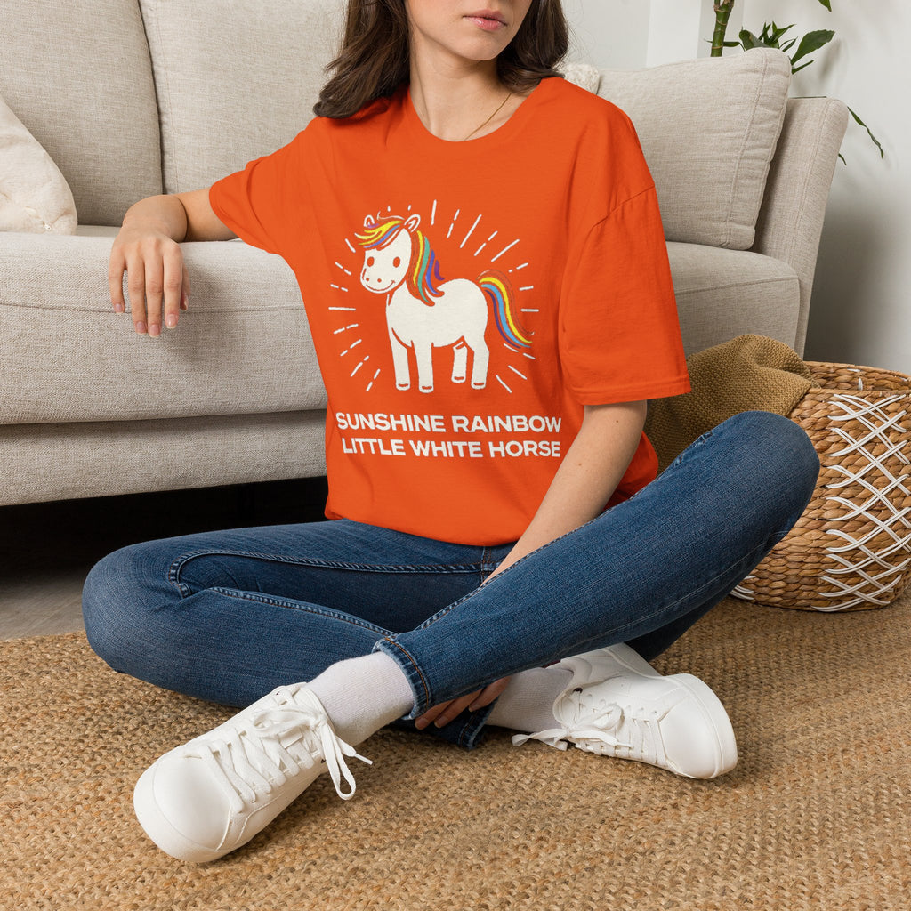 Summer Tee — Sunshine Rainbow Little White Horse