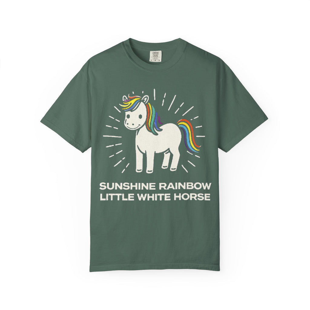 Graphic Tee — Sunshine Rainbow Little White Horse