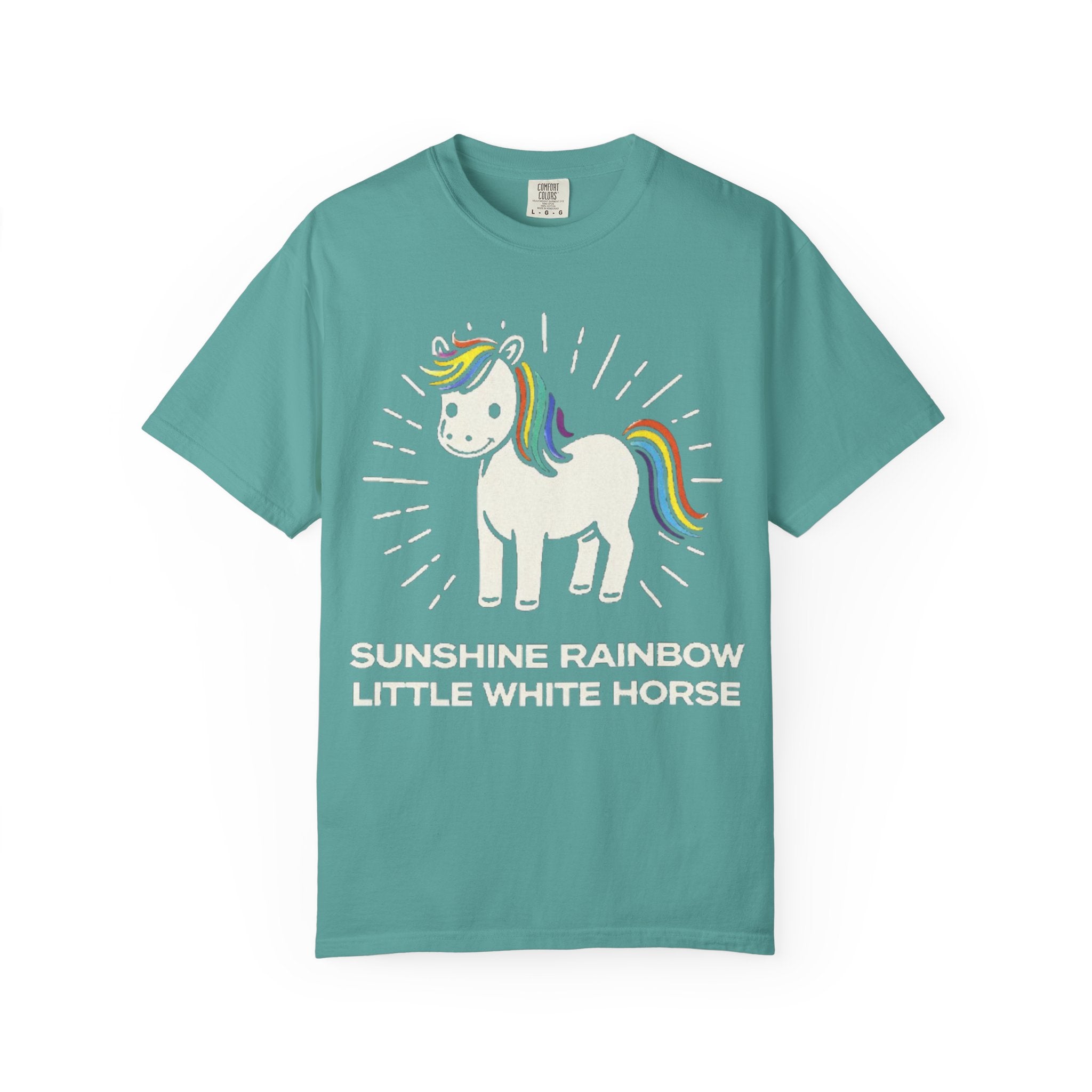 Graphic Tee — Sunshine Rainbow Little White Horse