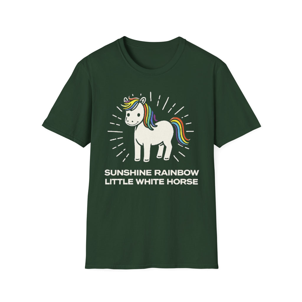 Summer Tee — Sunshine Rainbow Little White Horse