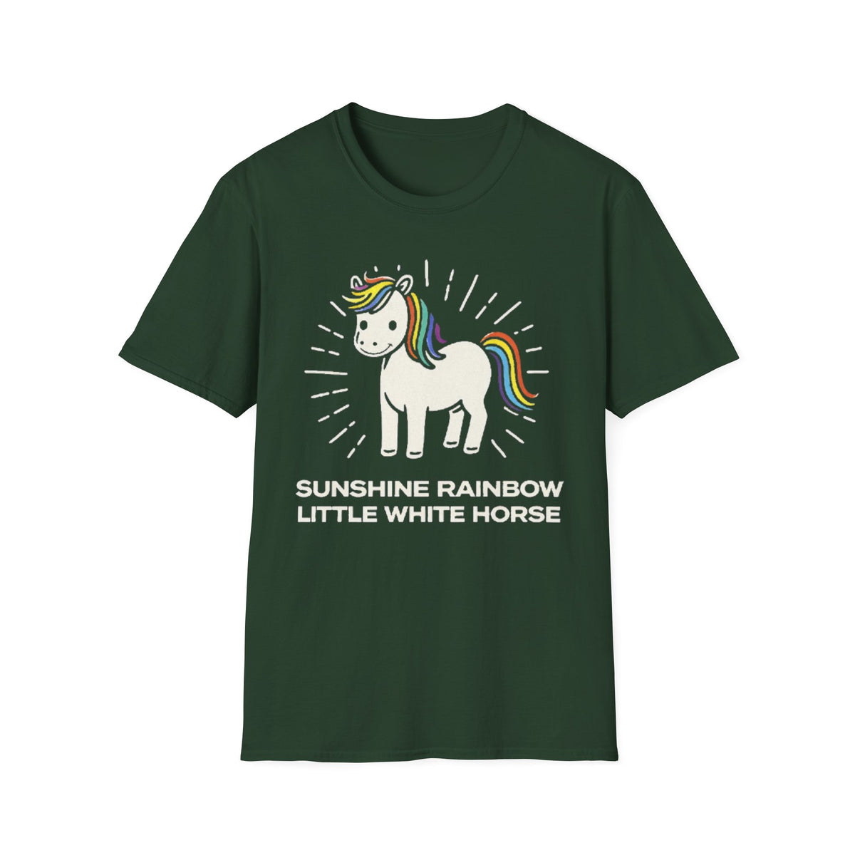 Summer Tee — Sunshine Rainbow Little White Horse