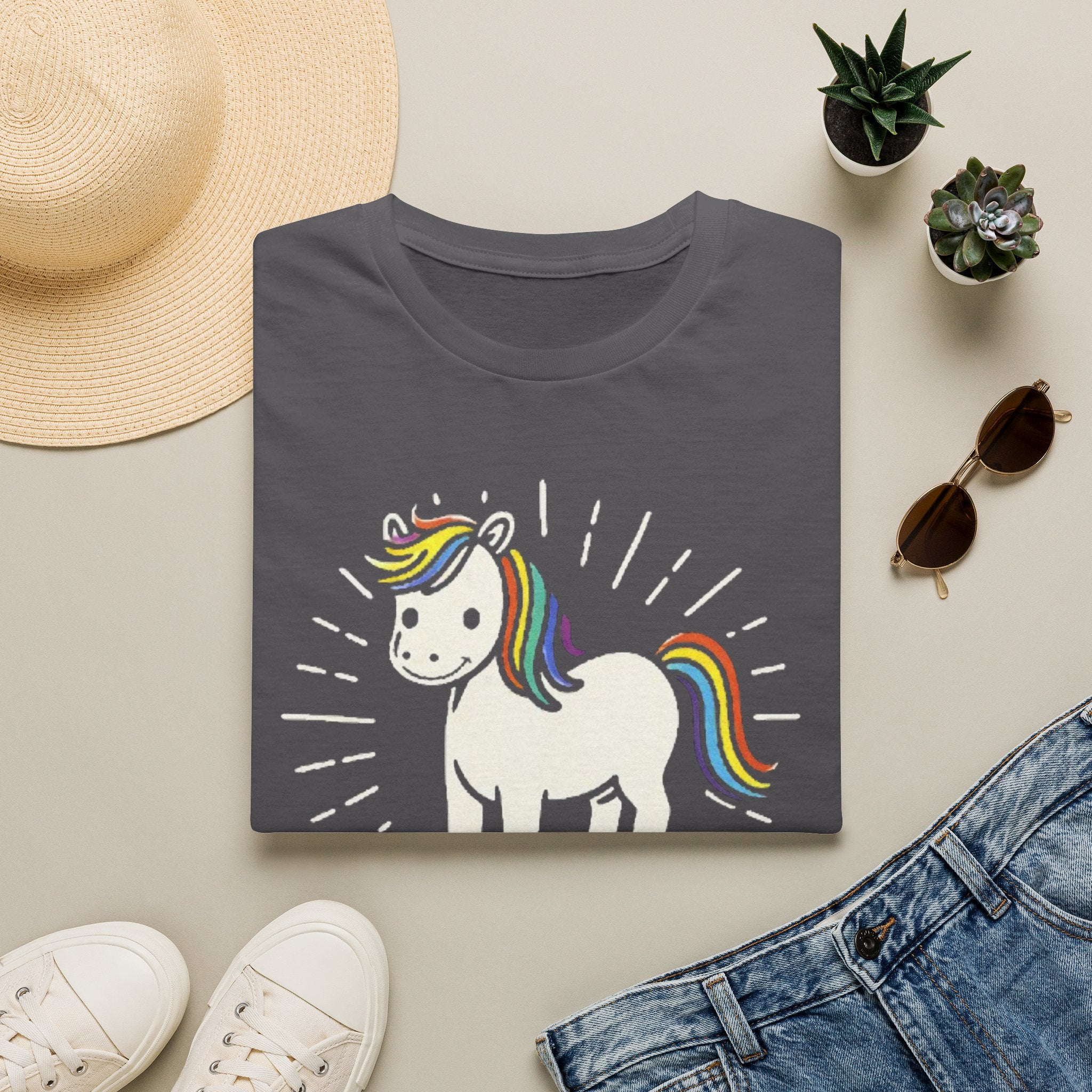 Summer Tee — Sunshine Rainbow Little White Horse