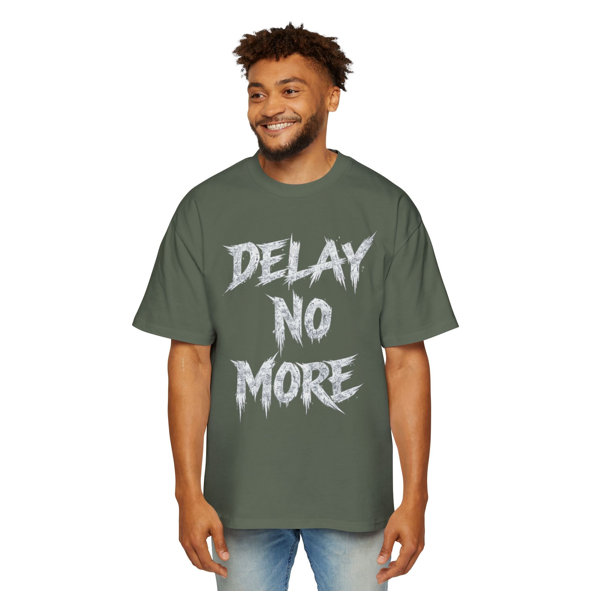 Premium Collection Oversized Graphic Tee — Delay No More 不再拖延